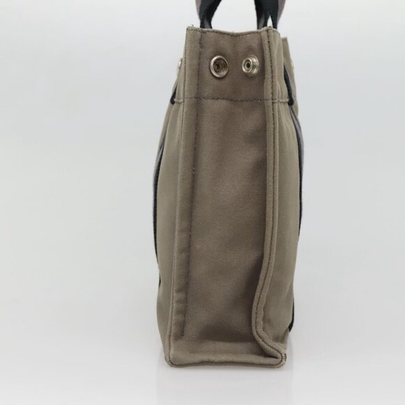 HERMES Fourre Tout PM Hand Bag Canvas Gray Navy Auth 136396 - Picture 5 of 16